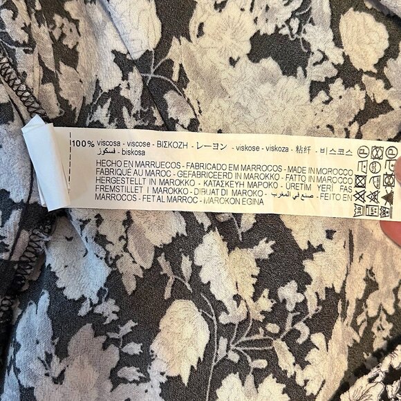 Zara black floral print open collar mini dress - Picture 8 of 12